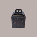 Scatola per Confezione Regalo Porta Panettone Alto da 1 Kg in Cartoncino Nero grafica Stelle Oro 200x200H180mm 10 pez [127c8e63]