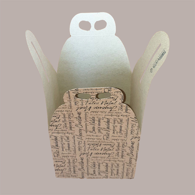 Scatola Porta Panettone Alto da 1 Kg in Cartoncino Avana grafica Natale Words 200x200H180mm 10 pezzi [1bba56da]