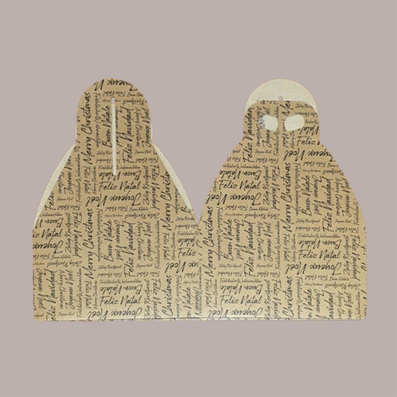Scatola per Confezione Regalo Porta Panettone Basso da 1 Kg in Cartoncino Avana grafica Natale Words 245x245H130mm 10 [a83a0b20]