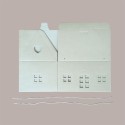 5 Pz Scatola per Confezione Regalo Natale Casetta in Cartoncino Avana con Cordini 330x250H190mm [70e34a64]
