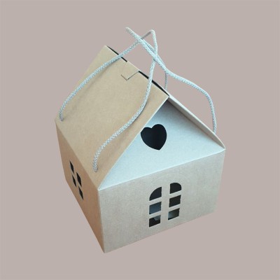 Casetta Porta Panettone Basso da 1 Kg in Cartoncino Avana con Cordini 245x245H150mm 5 pezzi [c9327d68]