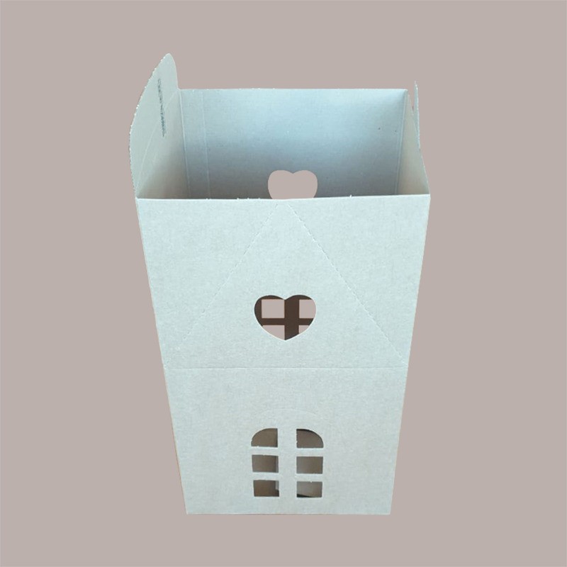Casetta Porta Panettone Alto da 1 Kg in Cartoncino Avana con Cordini 200x200H180mm 5 pezzi [20a52760]