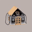 Casetta per Panettone Alto da 1 Kg in Carta Nero con Cordini 200x200H180mm 5 pezzi [09f33f7c]