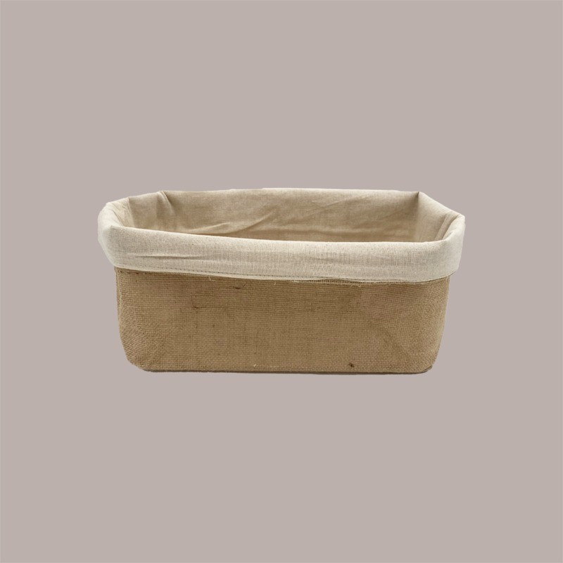 10 Pz Cestino Morbido di Juta e fodera in Cotone Naturale Ideale per Confezioni Enogastronomiche 28x18x18 cm [13f721fe]