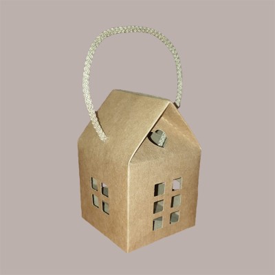 Casetta in Cartoncino Avana con Cordini 80x80H75mm 20 pezzzi [4d2ee0f2]