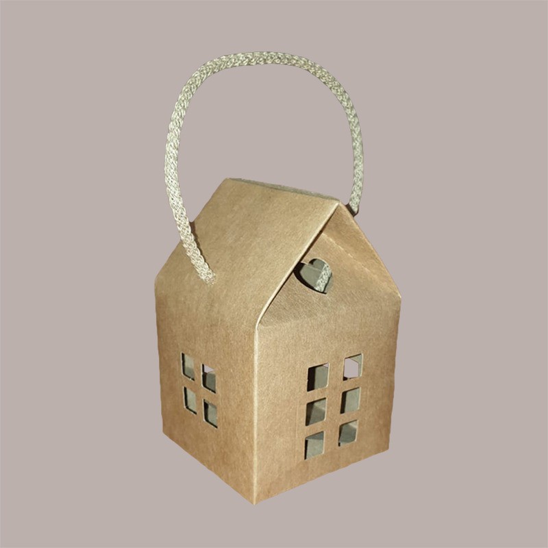 Casetta in Cartoncino Avana con Cordini 80x80H75mm 20 pezzzi [4d2ee0f2]