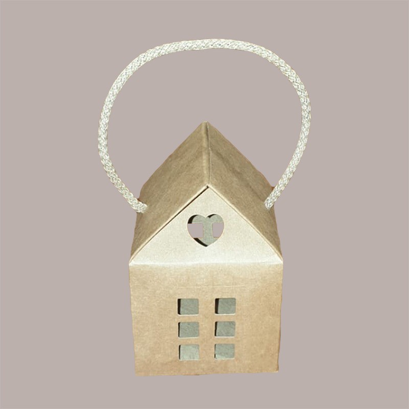 Casetta in Cartoncino Avana con Cordini 80x80H75mm 20 pezzzi [9408a3ff]