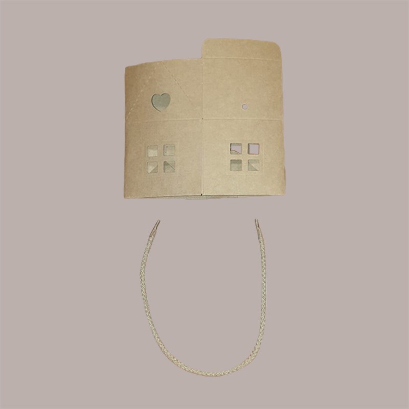 Casetta in Cartoncino Avana con Cordini 80x80H75mm 20 pezzzi [9158e4e1]