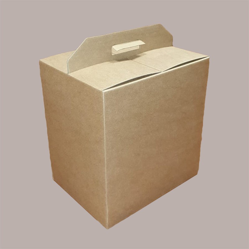 Scatola per Confezione Regalo Natale Porta Panettone Bottiglia Valigetta Media in Cartoncino Avana liscio 330x250H350 [6ff3862b]