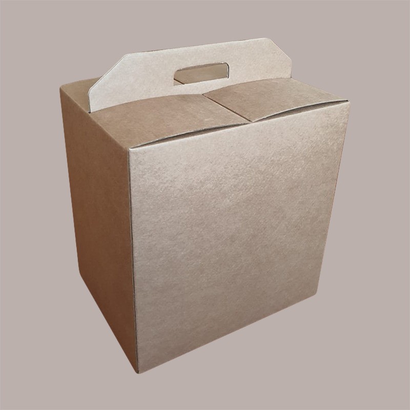Scatola per Confezione Regalo Natale Porta Panettone Bottiglia Valigetta Media in Cartoncino Avana liscio 330x250H350 [6aa3c135]