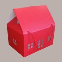 Casetta in Cartoncino Lino Rosso con Cordini 330x250H190mm  5 pezzi [3aa9f1c6]