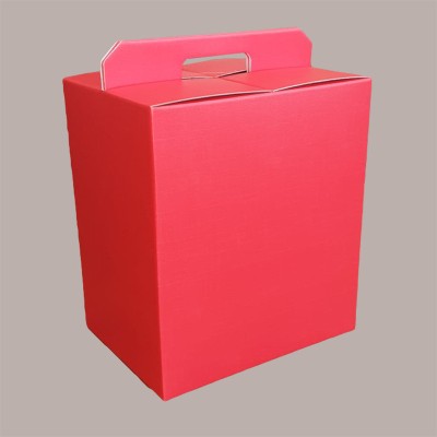 Scatola per Confezione Regalo Natale Porta Panettone Bottiglia Valigetta media Cartoncino grafica Seta Rosso 305x225H [ee9f6ed5]