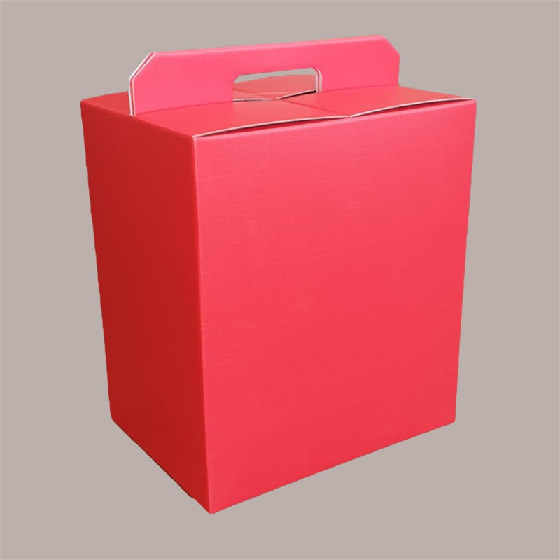 Scatola per Confezione Regalo Natale Porta Panettone Bottiglia Valigetta media Cartoncino grafica Seta Rosso 305x225H [ee9f6ed5]