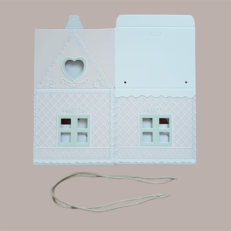 Casetta in Cartoncino Rosa con Cordini per Panettone Alto da 1 Kg 200x200H180mm 5 pezzi [bb1c03c4]