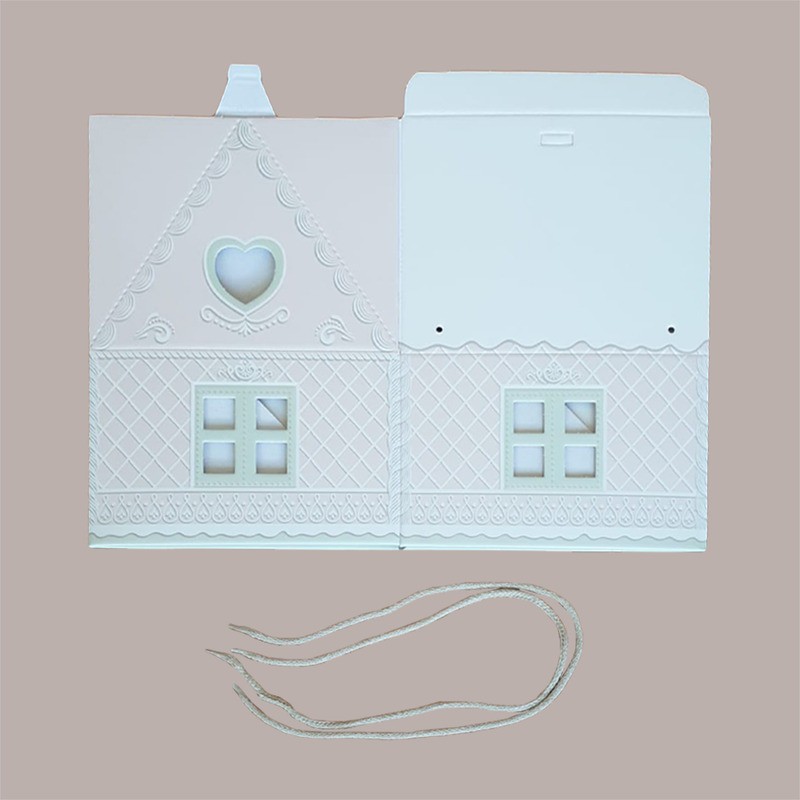 Casetta in Cartoncino Rosa con Cordini per Panettone Basso da 1 Kg 245x245H150mm 5 Pezzi [c0a24c1b]