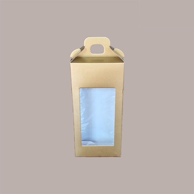 Scatola per Confezione Regalo Valigetta Natale in Cartoncino grafica Skin Oro con Finestra PVC 130x70H280mm 10 pezzi [220dfefe]