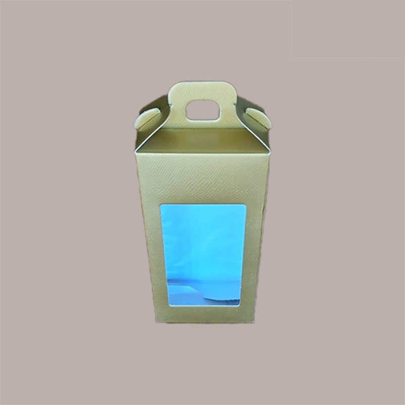 Scatola per Confezione Regalo Valigetta Natale in Cartoncino grafica Skin Oro con Finestra PVC 130x70H280mm 10 pezzi [904078e4]
