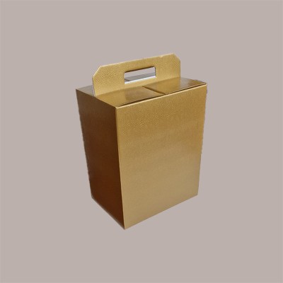 Scatola per Confezione Regalo Natale Porta Panettone Bottiglia Valigetta media Cartoncino grafica Skin Oro 330x250H35 [67da56a6]