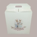 Scatola per Confezione Regalo Porta Panettone Bottiglia Valigetta Media Pasqua in Cartoncino Fiori Pesco 330x250H350m [64456f49]