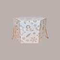 Scatola Porta Panettone Maxi Esagonale in Carta Grafica White Segreto con Cordini 300x300x240mm 5 pezzi [c8f746a5]