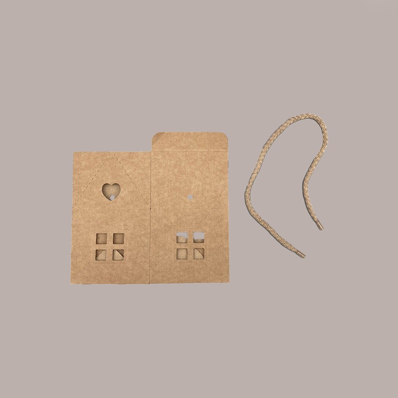 Casetta con Cordino in Cartoncino Avana Ideale per Confetti 80x80x75 mm 20 pezzi [0cb1668e]