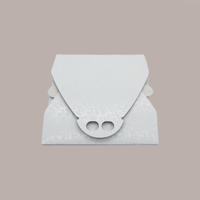 10 Pz Scatola Porta Torta Cartoncino Bianco Damascato 29x29H7cm [26b22499]