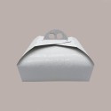 Scatola Porta Torta Cartoncino Bianco Damascato 50x50H7cm 5 Pezzi [54bc684f]