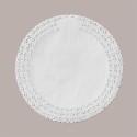 100 Pz Pizzi in Carta Bianchi Rotondi antigrasso Centrini Smerlati Dm350mm [037243e7]
