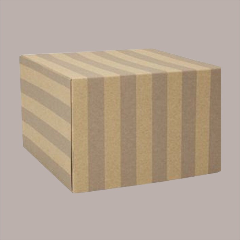 Scatola Porta Torta Gelato in Cartoncino grafica Gessato Cubetto Box 25x25H15cm 10 Pezzi [4b2909b3]