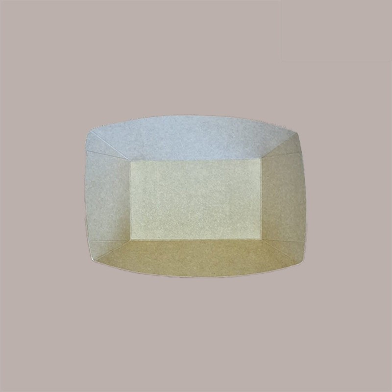 125 Pz Vassoio Alto a Forma di Barchetta in Cartoncino Avana 17oz 170x120H40mm [846b9b1f]