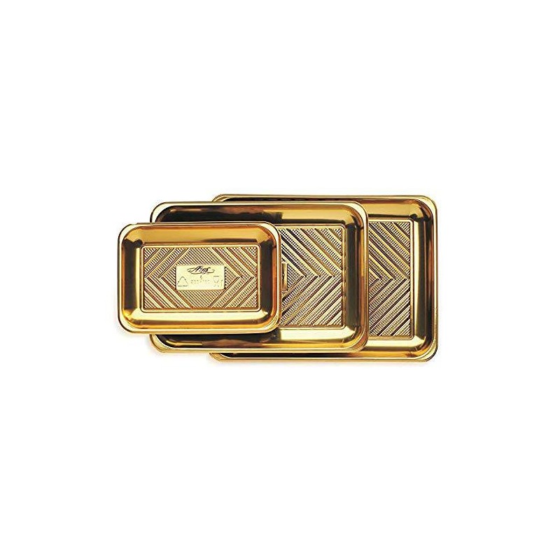 50 Pz Vassoio Porta Paste in Plastica Oro Kadò Nr 5 Alcas 323x223H23mm [3d27a38b]