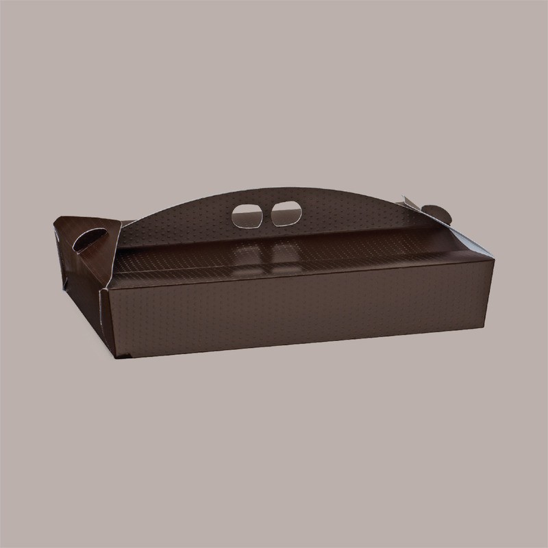 Scatola Porta Paste Dolci in Cartoncino grafica Spot Marrone 33x24H6cm 10 Pezzi [9a5f4b4d]
