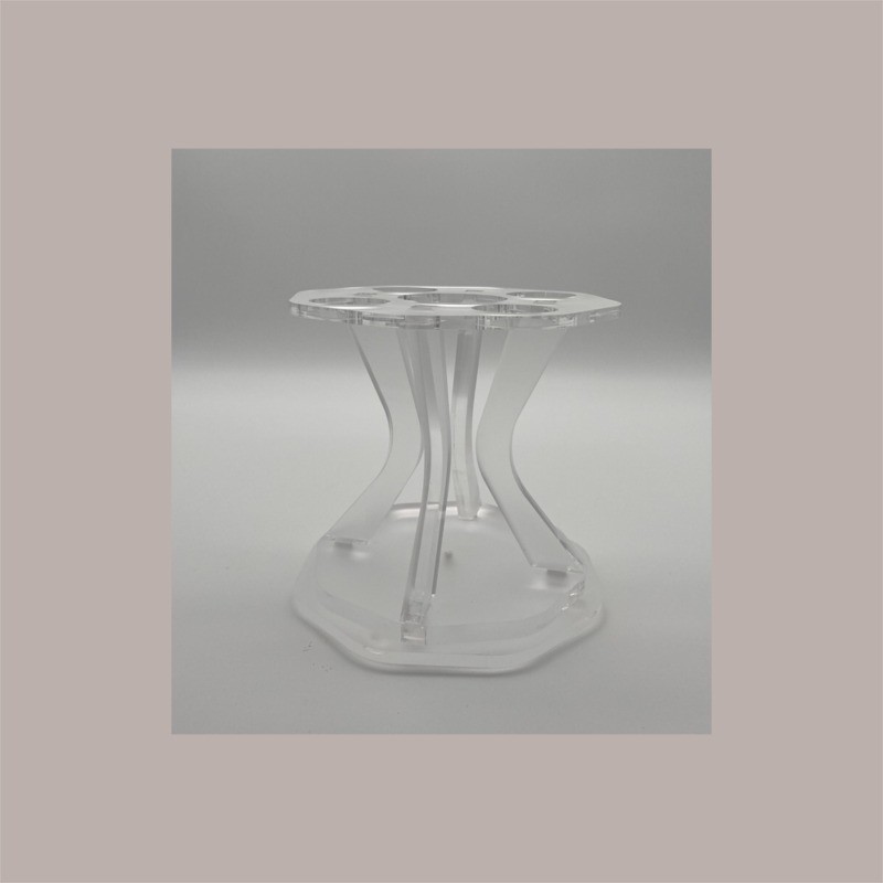 Reggi Coni Gelato da banco a 4 Fori in Policarbonato 14,5x14,5H14 cm / Foro Dm 3,5 cm [c5a1c6cf]