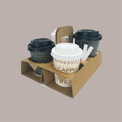 Porta Bicchieri in Carta 4 Fori per Cappuccino Caffè Asporto 100 pezzi [048ccc45]