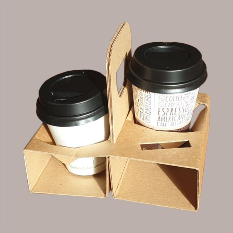 Porta Bicchieri in Carta 2 Fori per Cappuccino Caffè Asporto 100 pezzi [8dc964b8]