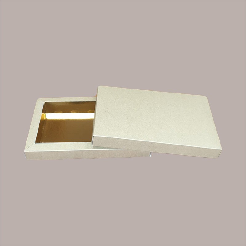 Scatola Porta Cioccolatini Dolce Cornice in Carta Avana Ecolife + Inserto Oro 13x27H3cm 10 pezzi [b2bfec98]