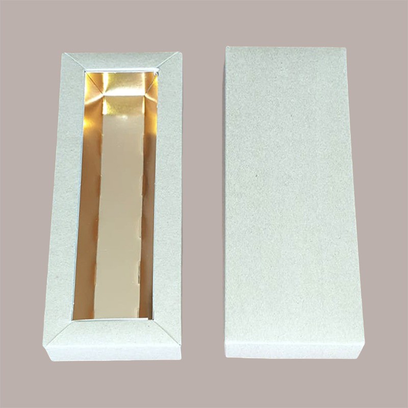 Scatola Porta Cioccolatini Dolce Cornice in Carta Avana Ecolife + Inserto Oro 9x27H3cm 10 pezzi [cc76b50f]