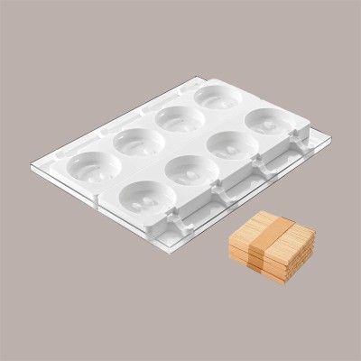 Set 2 Stampi GEL07 MR.FUNNY con 50 Stecchi in Legno per Gelato Smile Dm 83H22,5 mm [3520edf2]