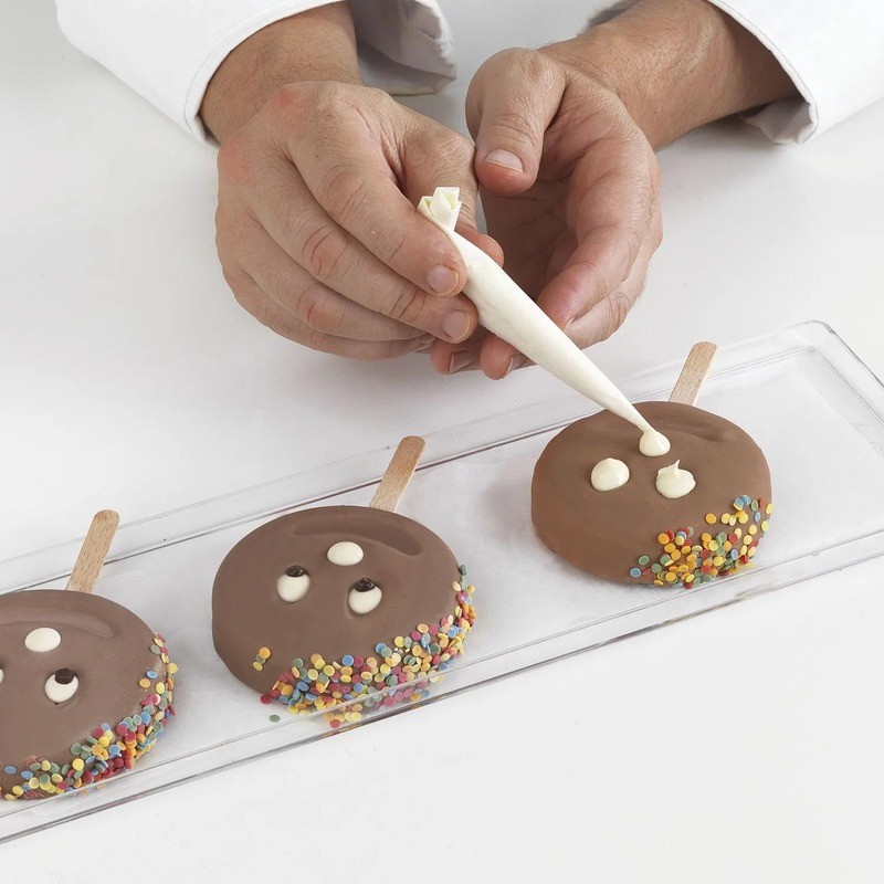 Set 2 Stampi GEL07 MR.FUNNY con 50 Stecchi in Legno per Gelato Smile Dm 83H22,5 mm [e956e9e1]