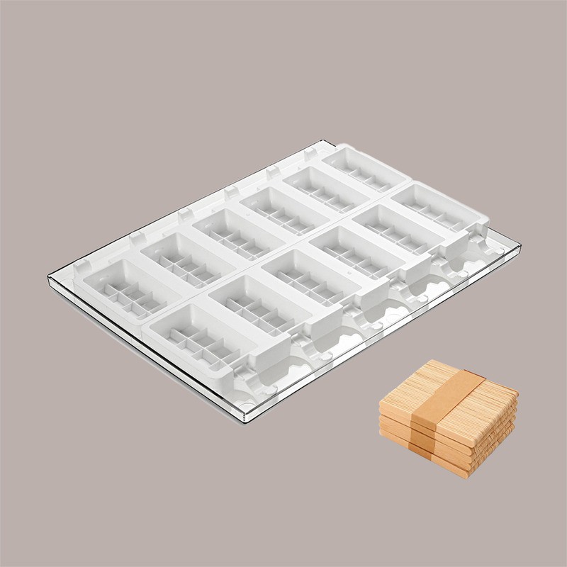 Set 2 Stampi GEL02 CHOCO STICK con 50 Stecchi in Legno per Gelato Design Tavoletta di Cioccolato 92x48H24 mm [27cb3ef6]