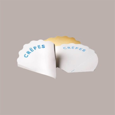 Porta Crepes in Cartoncino Teso Bianco e Interno Oro 1/4 Asporto Food 250 pezzi [79858e4e]