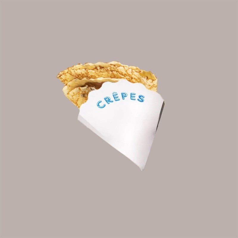 Porta Crepes in Cartoncino Teso Bianco e Interno Oro 1/4 Asporto Food 250 pezzi [a0a3cd43]