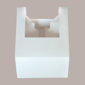 10 Pz Scatola Porta Torta Dolci Quadrata Alta in Cartoncino Bianco con Finestra in PP PRONTA 23x23H10cm [a360c28c]
