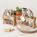 Shopper Busta Juta con Vetrina in PVC e Chiusura con Bottone il Legno 18+10xH13 cm 5 Pz [39766e45]
