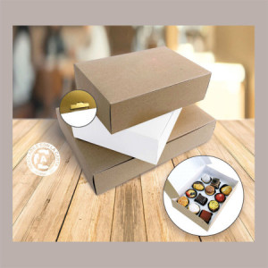 10 Pz Scatola Porta Dolci Mignon in Cartoncino Avana Ecolife 13,5x19H6,5cm