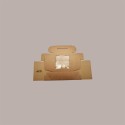 Scatola per Confezione Regalo 220x200H85 mm Valigetta Natale in Cartoncino Avana con Finestra PVC Gourmet 10 pezzi [81a2818c]