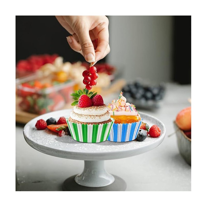135 Pz Pirottino Rotondo per Muffin o Cupcake in Carta Forno Verde a Pois Bianco [a60c058a]