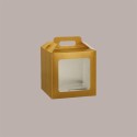 Scatola per Confezione Regalo Valigetta Natale in Cartoncino Skin Oro con Finestra PVC 210x210H210mm 10 pezzi [49b33b93]