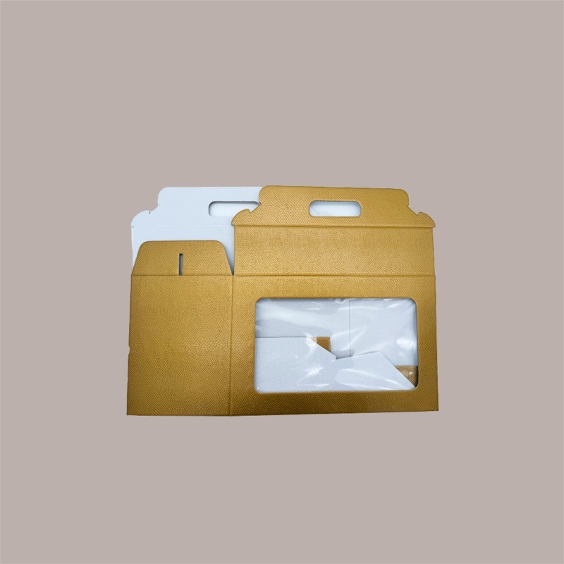 Scatola per Confezione Regalo Valigetta Natale in Cartoncino Skin Oro con Finestra 290x145H190mm 10 pezzi [05f7f56f]