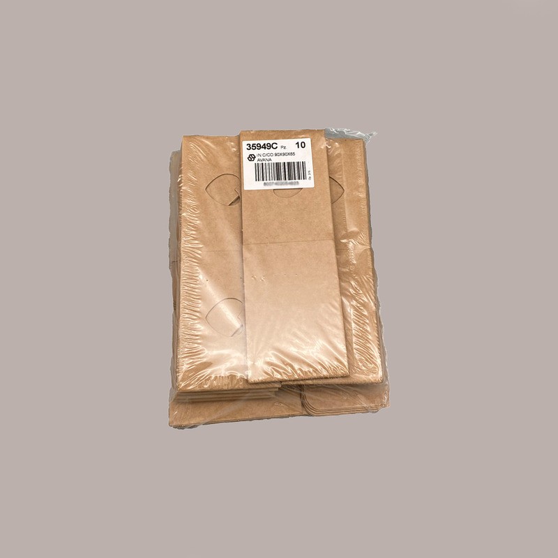 20 Pz Piccola Scatola con Cordino Ideale per Piccoli Articoli Regalo Carta Avana Grafica Cuore 90x90H65mm [4e006aec]